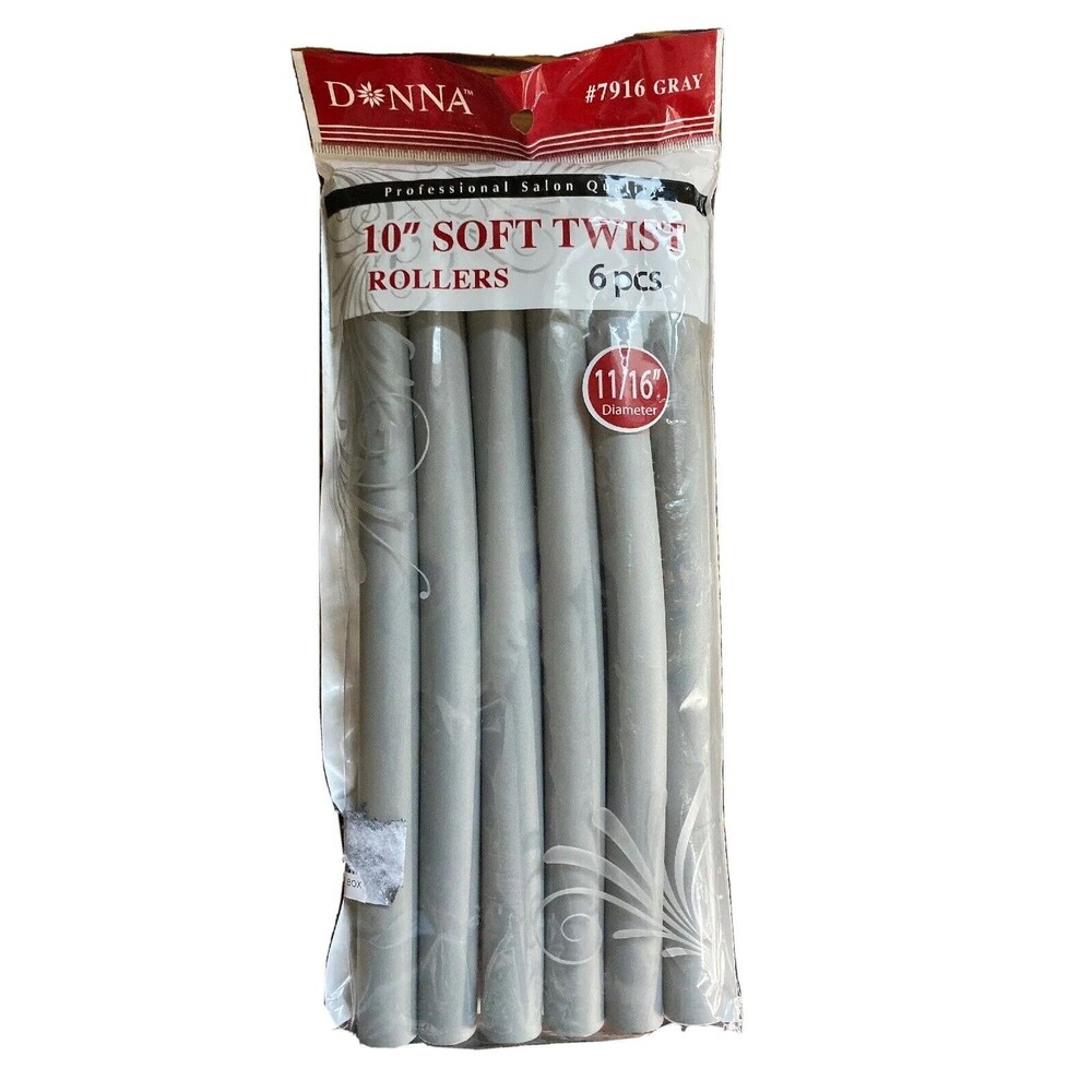 Donna 10" soft twist rollers 11/16" diameter 6 count